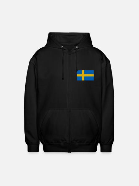 Schweden Flagge - Unisex Kapuzenjacke - Schwarz
