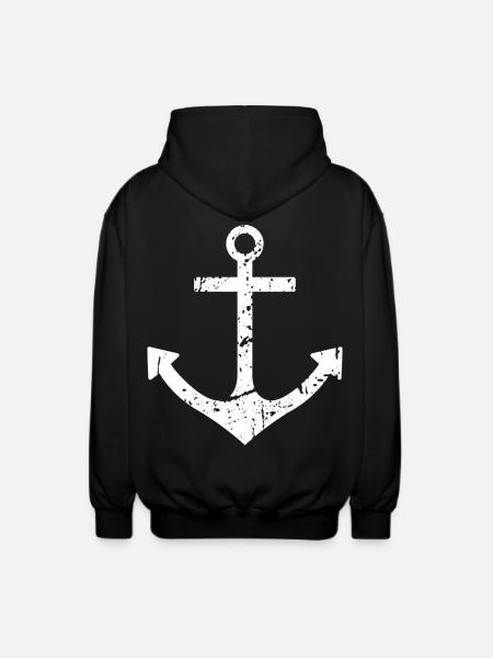 anchor - Unisex Hooded Jacket - black