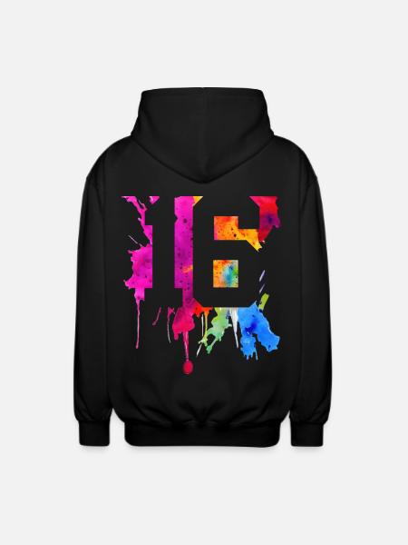 16 YEARS 16TH BIRTHDAY - Unisex Hooded Jacket - black