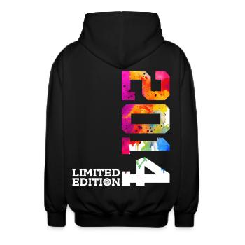 12. GEBURTSTAG LIMITED EDITION 2014 - Unisex Kapuzenjacke - Schwarz - Hinten - AI Model Male 185 light (185cm)