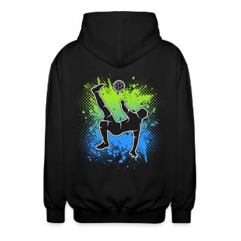 Fußball Spieler Fußballer Herren Fussball Jungen - Unisex Kapuzenjacke - Schwarz - Hinten - AI Model Male 185 light (185cm)