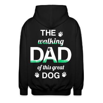 WALKING DAD dog dog dad Hundebesitzer Herrchen - Unisex Kapuzenjacke - Schwarz - Hinten - AI Model Male 185 light (185cm)