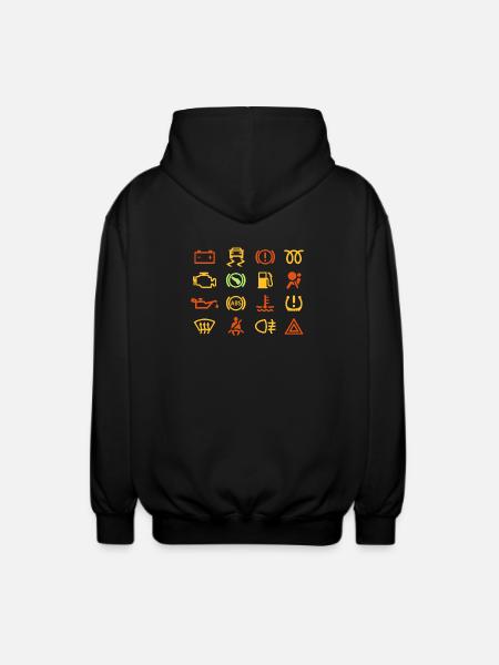 Car indicator lights - Unisex Hooded Jacket - black