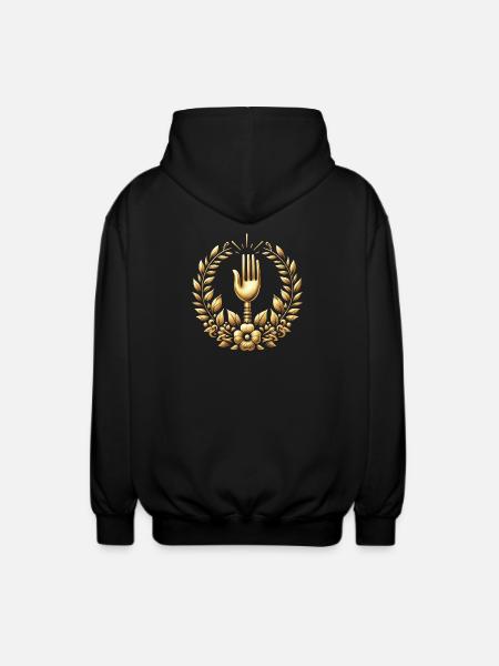 Gourmet Fork Logo - Unisex Hooded Jacket - black