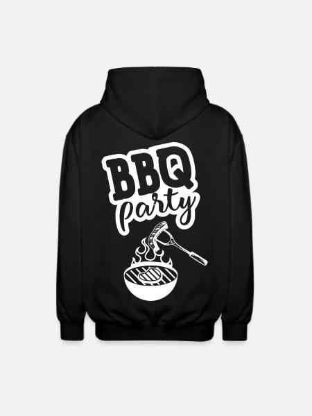 BBQ PARTY Kitchen Apron - Unisex Hooded Jacket - black