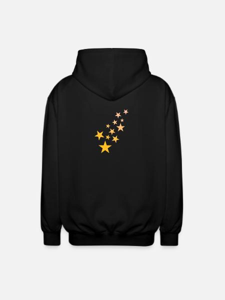 Star asterisk pattern starry sky - Unisex Hooded Jacket - black