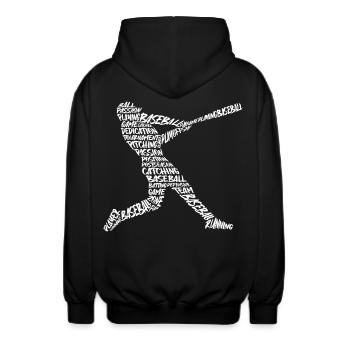 Baseball Baseballer Jungen Baseballspieler - Unisex Kapuzenjacke - Schwarz - Hinten - AI Model Male 185 light (185cm)