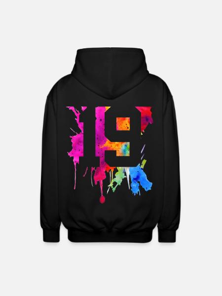 19 YEARS 19TH BIRTHDAY - Unisex Hooded Jacket - black