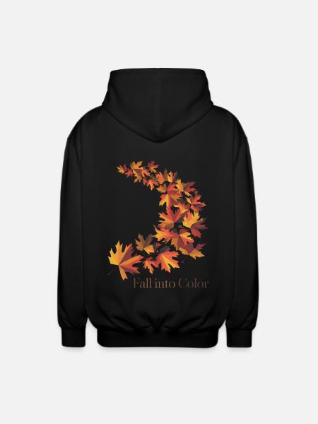 Fallen Sie in Farbe - Unisex Kapuzenjacke - Schwarz