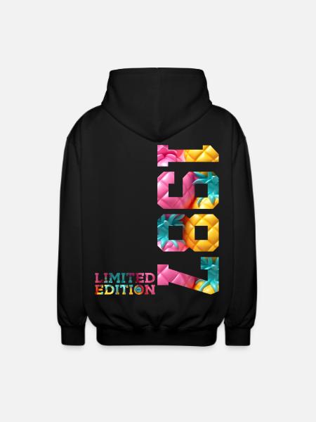 39TH BIRTHDAY LIMITED EDITION 1987 - Unisex Hooded Jacket - black