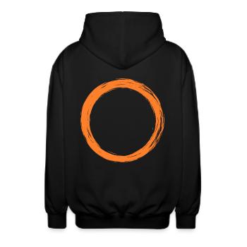 Kreis Symbol - Unisex Kapuzenjacke - Schwarz - Hinten - AI Model Male 185 light (185cm)