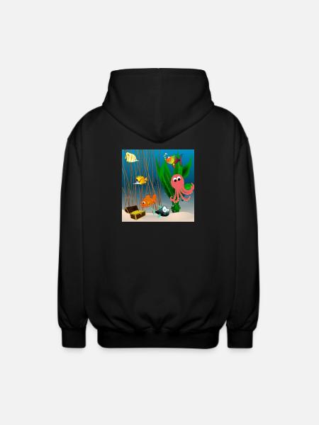 Marine life - Unisex Hooded Jacket - black
