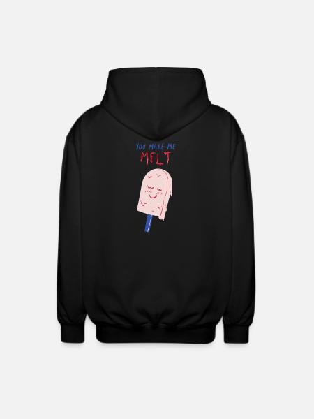 you make me melt icecream - Unisex Hooded Jacket - black