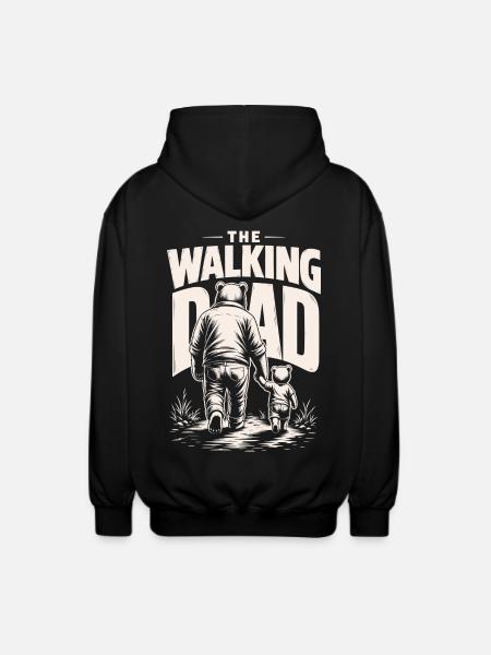 Walking Dad Mit Kleinem Bären - Unisex Kapuzenjacke - Schwarz