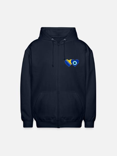Bosnien Nazarperle Flagge - Unisex Kapuzenjacke - Navy