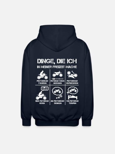 Freizeit - Motorradfahrer - Biker - Unisex Kapuzenjacke - Navy