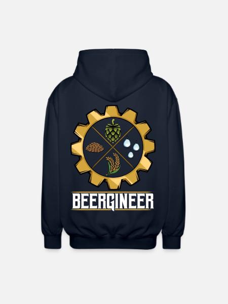 Beergineer Brau-Gear Emblem - Unisex Hooded Jacket - navy