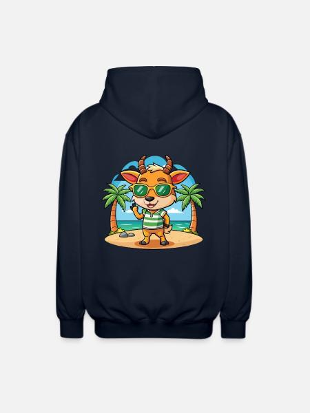 Antelope Funny Cartoon Summer Beach Sunglasses - Unisex Hooded Jacket - navy