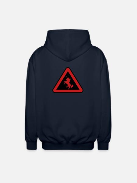 Achtung Einhorn, Gefahr - Unisex Kapuzenjacke - Navy
