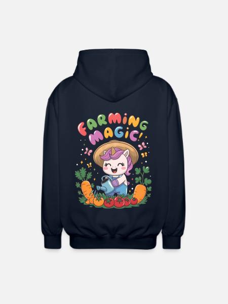 Farming Magic! - Unisex Hooded Jacket - navy