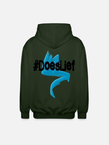 Does lief - express your heart - respect - Unisex Hooded Jacket - forest green