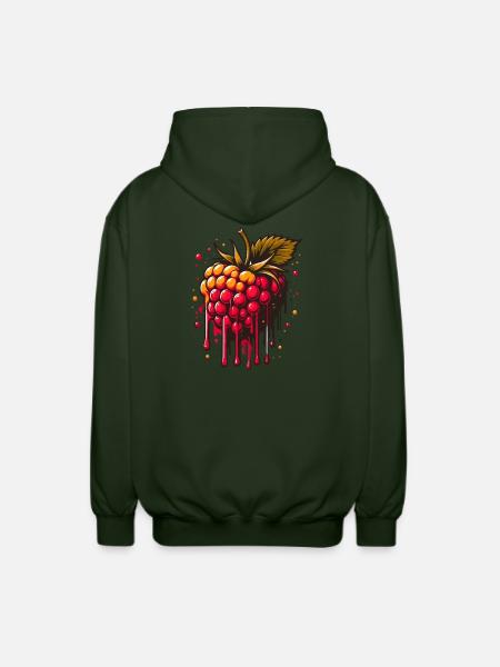 Two-tone dripping raspberry - Unisex Hooded Jacket - forest green