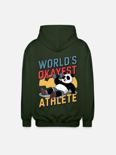 World's Okayest Athlete - Unisex Hooded Jacket - forest green