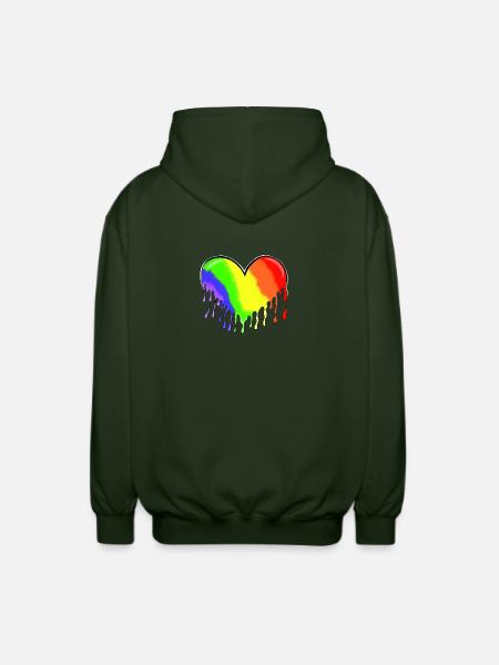 Heart - Unisex Hooded Jacket - forest green