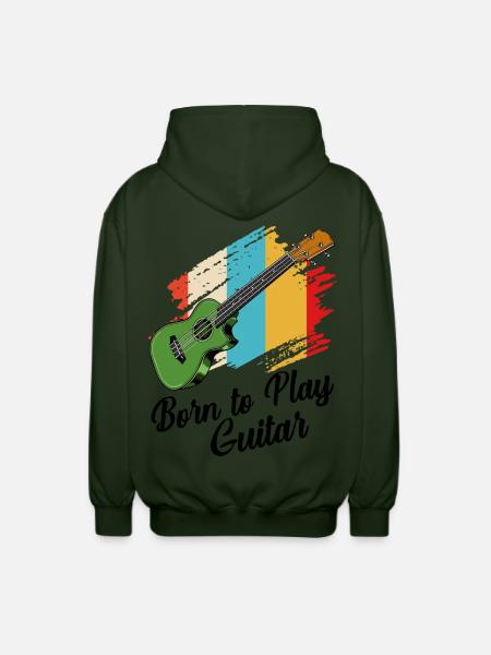 Gitarre - Unisex Kapuzenjacke - Forstgrün