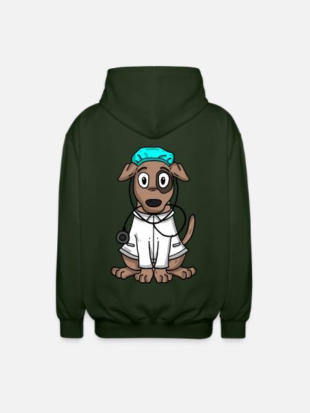 Dog Doctor - Unisex Hooded Jacket - forest green