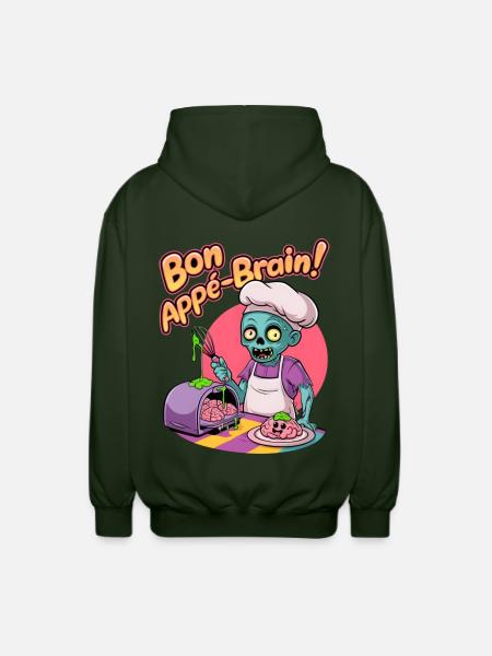 Bon Appé-brain! - Unisex Hooded Jacket - forest green