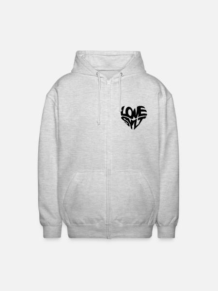 LOVE SYLT HERZ - Unisex Kapuzenjacke - Hellgrau meliert