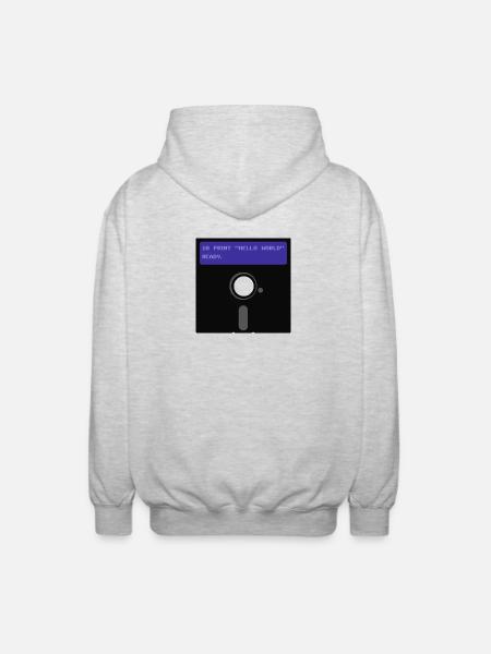 floppy disk - Unisex Hooded Jacket - light heather grey