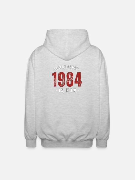 GEORGE ORWELL 1984 - Unisex Hooded Jacket - light heather grey