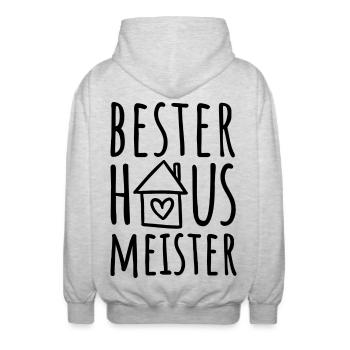 Bester Hausmeister - Unisex Kapuzenjacke - Hellgrau meliert - Hinten - AI Model Male 185 light (185cm)