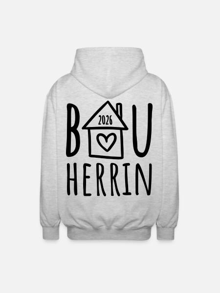 Bauherrin 2026 - Unisex Kapuzenjacke - Hellgrau meliert
