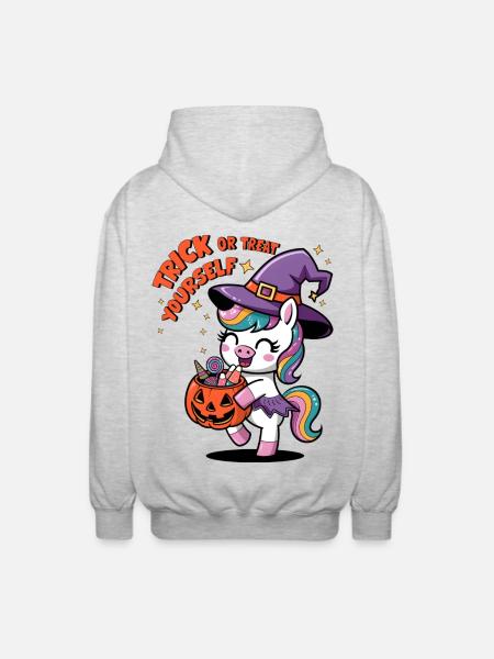Trick Or Treat Yourself - Unisex Hooded Jacket - light heather grey