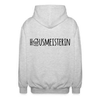 Hausmeisterin - Unisex Kapuzenjacke - Hellgrau meliert - Hinten - AI Model Male 185 light (185cm)