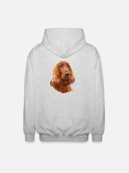 Irish Setter Red - Unisex Kapuzenjacke - Hellgrau meliert