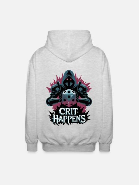 Crit Happens - Unisex Hooded Jacket - light heather grey