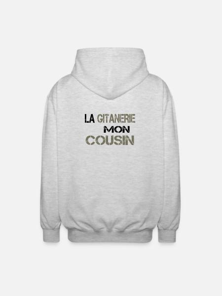 La gitanerie mon cousin - Veste à capuche unisexe - gris clair chiné