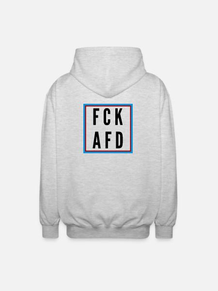 AFD Nein Danke! - Unisex Kapuzenjacke - Hellgrau meliert