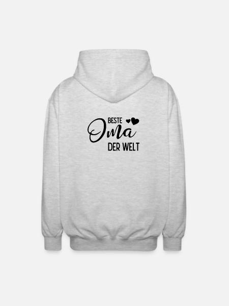 Beste Oma der Welt - Unisex Kapuzenjacke - Hellgrau meliert