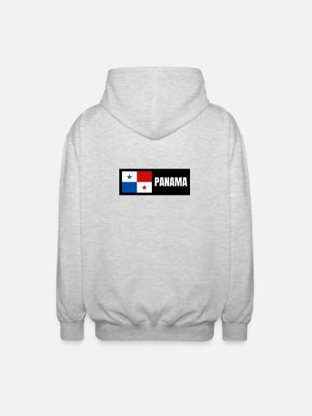 Panama Flagge - Unisex Kapuzenjacke - Hellgrau meliert