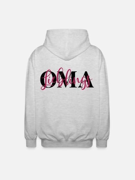 Lieblingsoma Oma - Unisex Kapuzenjacke - Hellgrau meliert