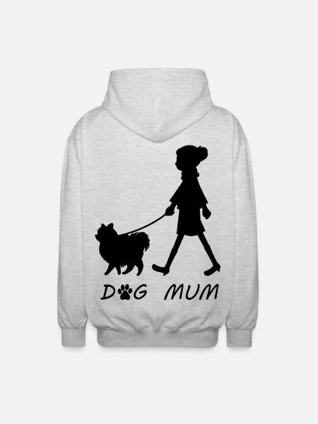 Dog Mum - Unisex Hooded Jacket - light heather grey