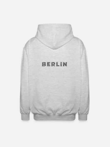 Berlin German Capital Hatching Letter - Unisex Hooded Jacket - light heather grey