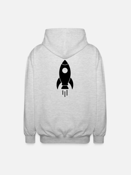 Fusée spatiale - Veste à capuche unisexe - gris clair chiné