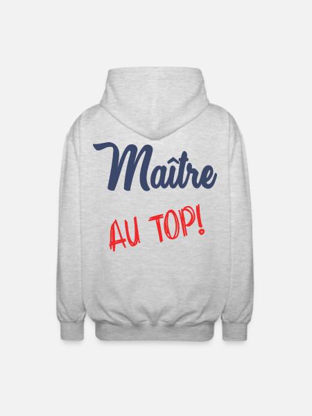 MASTER AT THE TOP - Unisex Hooded Jacket - light heather grey