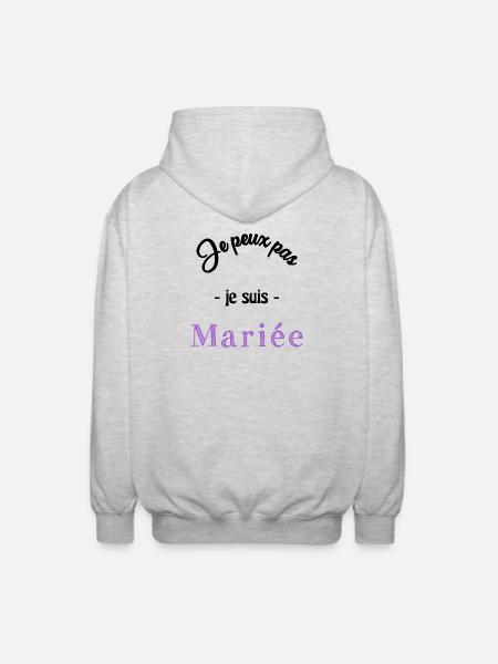 MARIEE. EVJF - Veste à capuche unisexe - gris clair chiné